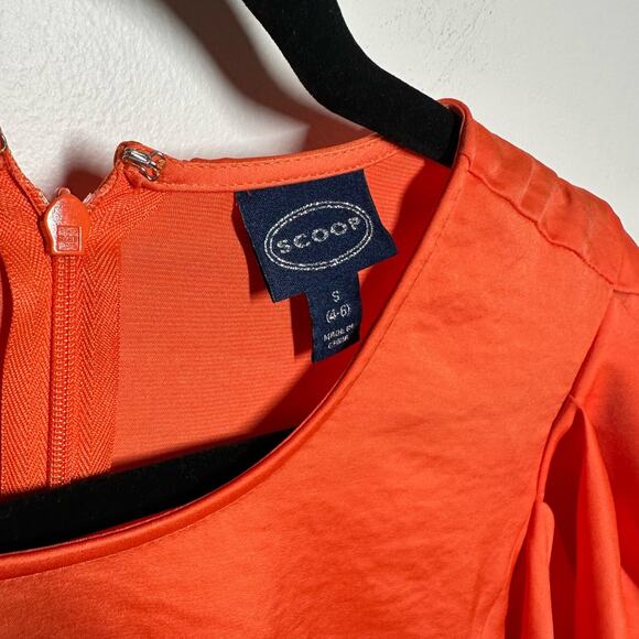 NEW Scoop Orange Blouson Sleeve Top Size Small - Picture 3 of 7